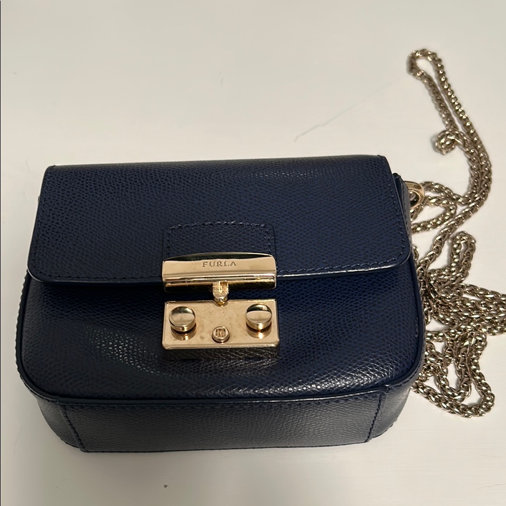 Furla Navy Leather Crossbody Bag